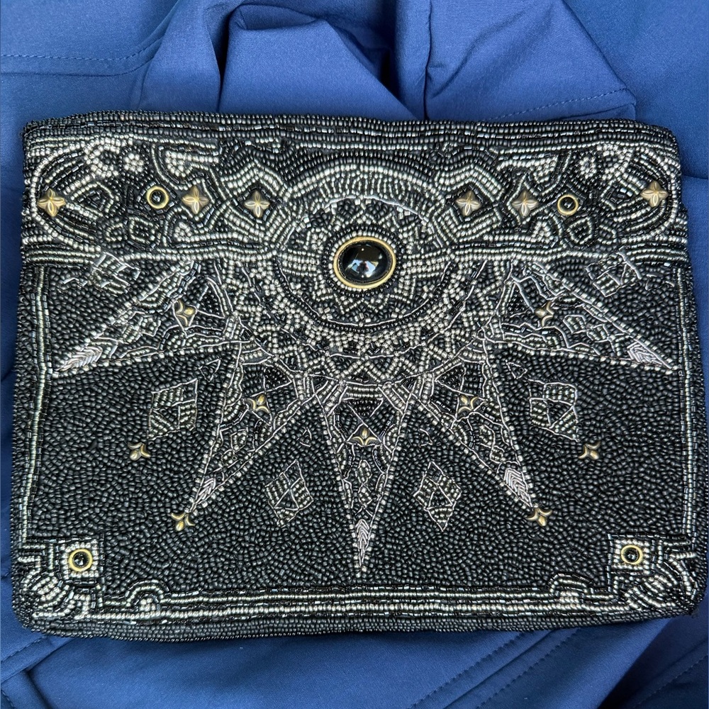 Mary Frances "Magical Power" Black Onyx Handbag/Clutch - Genuine Leather